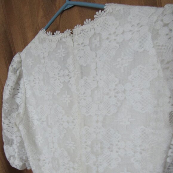 Rachel Parcell White Ruffle Short Sleeve Dress Size XXS,Lined - Picture 4 of 9